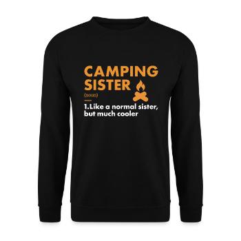 Camper Sister Définition Camping - Sweat-shirt Unisexe - noir - Devant - Alina (178cm) & Michal (187cm)