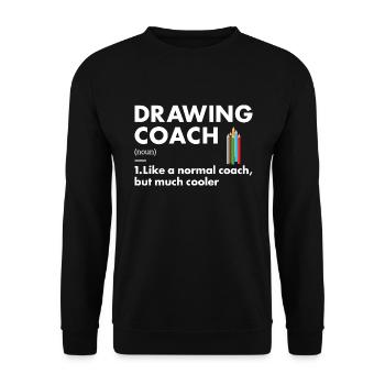 Drawer Coach Definition Drawing - Unisex Pullover - Schwarz - Vorne - Alina (178cm) & Michal (187cm)