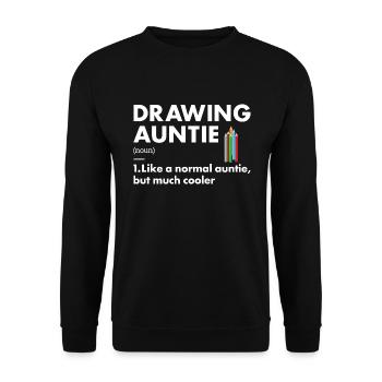 Tiroir Auntie Définition Dessin - Sweat-shirt Unisexe - noir - Devant - Alina (178cm) & Michal (187cm)