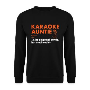 Singer Auntie Definition Karaoke - Unisex Pullover - Schwarz - Vorne - Alina (178cm) & Michal (187cm)