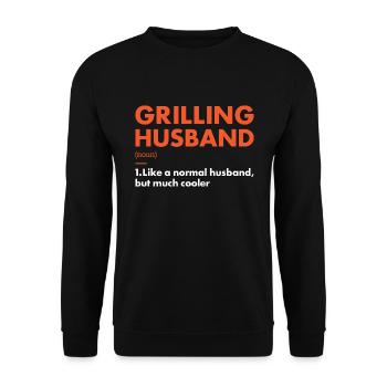 Griller Husband Definition Grilling - Unisex Pullover - Schwarz - Vorne - Alina (178cm) & Michal (187cm)