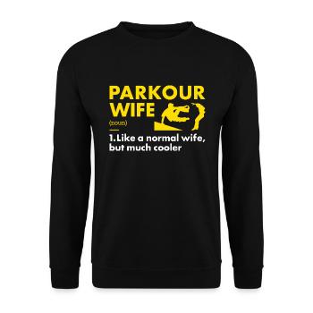 Traceur Wife Definition Parkour - Unisex Pullover - Schwarz - Vorne - Alina (178cm) & Michal (187cm)