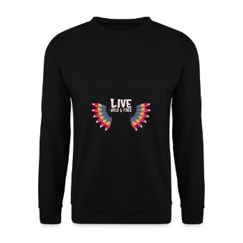 Vivre sauvage et libre - Sweat-shirt Unisexe - noir - Devant - Alina (178cm) & Michal (187cm)
