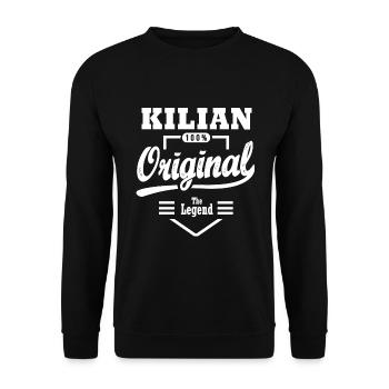 Prénom KILIAN cadeau personnalisé noel naissance - Sweat-shirt Unisexe - noir - Devant - Alina (178cm) & Michal (187cm)
