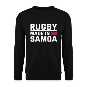 Rugby fabriqué à partir de Samoa Rugby - Sweat-shirt Unisexe - noir - Devant - Alina (178cm) & Michal (187cm)