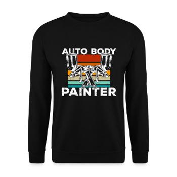 Auto Body Painter Car Painter Automotive Painter - Unisex Sweatshirt - black - Front - Alina (178cm) & Michal (187cm)