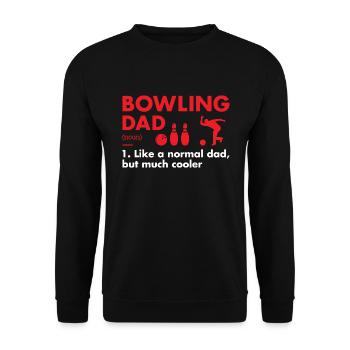 Sport Dad Definition Bowling - Unisex Pullover - Schwarz - Vorne - Alina (178cm) & Michal (187cm)