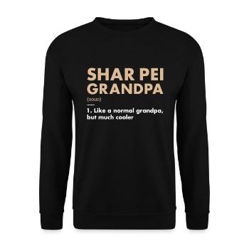Shar Pei Grand-père Définition - Sweat-shirt Unisexe - noir - Devant - Alina (178cm) & Michal (187cm)