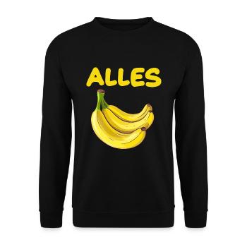 Alles Banane für Männer und Fauen - Unisex Pullover - Schwarz - Vorne - Alina (178cm) & Michal (187cm)