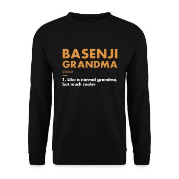 Dog Basenji Grandma Definition - Unisex Sweatshirt - black - Front - Alina (178cm) & Michal (187cm)