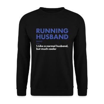 Sport Husband Running - Unisex Sweatshirt - black - Front - Alina (178cm) & Michal (187cm)