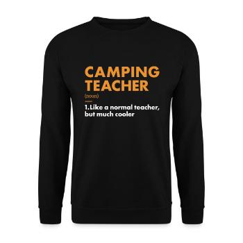 Camper Teacher Definition Camping - Unisex Sweatshirt - black - Front - Alina (178cm) & Michal (187cm)