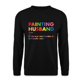 Painter Husband Definition Painting - Unisex Pullover - Schwarz - Vorne - Alina (178cm) & Michal (187cm)