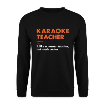 Singer Teacher Definition Karaoke - Unisex Pullover - Schwarz - Vorne - Alina (178cm) & Michal (187cm)