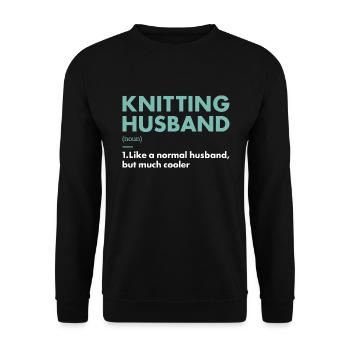 Knitter Husband Definition Knitting - Unisex Sweatshirt - black - Front - Alina (178cm) & Michal (187cm)