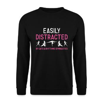Gymnaste distrait par les chats et la gymnastique rythmique - Sweat-shirt Unisexe - noir - Devant - Alina (178cm) & Michal (187cm)