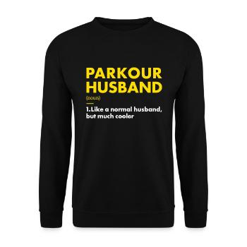 Traceur Husband Definition Parkour - Unisex Pullover - Schwarz - Vorne - Alina (178cm) & Michal (187cm)