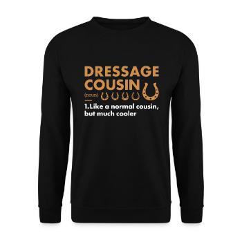 Rider Cousin Definition Dressage - Unisex Sweatshirt - black - Front - Alina (178cm) & Michal (187cm)