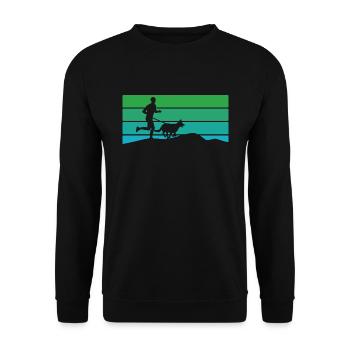 Canicross cross-country avec des sports canins - Sweat-shirt Unisexe - noir - Devant - Alina (178cm) & Michal (187cm)