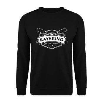 Kayaking Water Sport Whitewater Kayaking - Unisex Sweatshirt - black - Front - Alina (178cm) & Michal (187cm)