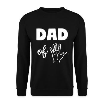 Dad of Five 5 Dad - Unisex Pullover - Schwarz - Vorne - Alina (178cm) & Michal (187cm)