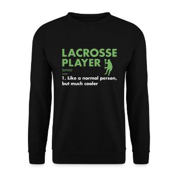 Sport Player Definition Lacrosse - Unisex Pullover - Schwarz - Vorne - Alina (178cm) & Michal (187cm)