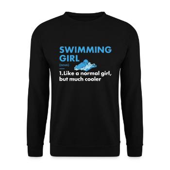 Sport Girl Swimming - Unisex Pullover - Schwarz - Vorne - Alina (178cm) & Michal (187cm)