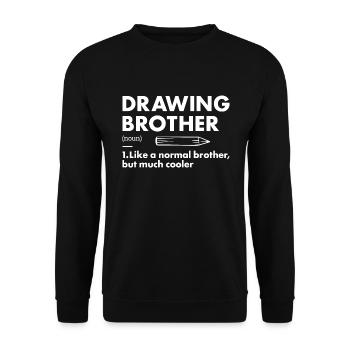 Drawer Brother Definition Drawing - Unisex Pullover - Schwarz - Vorne - Alina (178cm) & Michal (187cm)