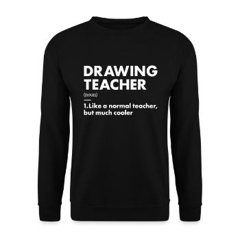 Drawer Teacher Definition Drawing - Unisex Sweatshirt - black - Front - Alina (178cm) & Michal (187cm)
