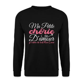 Schatz Geschenk der Liebe, bester Schatz ich liebe dich - Unisex Pullover - Schwarz - Vorne - Alina (178cm) & Michal (187cm)