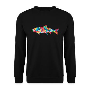 Trout Fishing Fish Angler Trout - Unisex Sweatshirt - black - Front - Alina (178cm) & Michal (187cm)