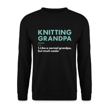 Knitter Grandpa Definition Knitting - Unisex Sweatshirt - black - Front - Alina (178cm) & Michal (187cm)