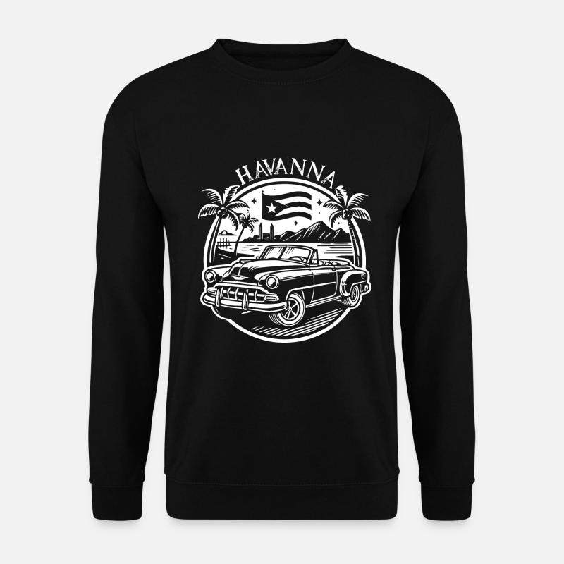 Vintage Havanna T-Shirt: Oldtimer-Auto Kuba Retro - Unisex Pullover - Schwarz
