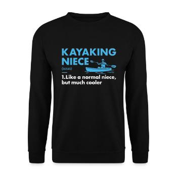 Kayaker Niece Definition Kayaking - Unisex Sweatshirt - black - Front - Alina (178cm) & Michal (187cm)