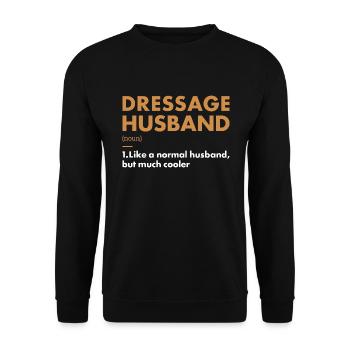 Rider Husband Definition Dressage - Unisex Sweatshirt - black - Front - Alina (178cm) & Michal (187cm)