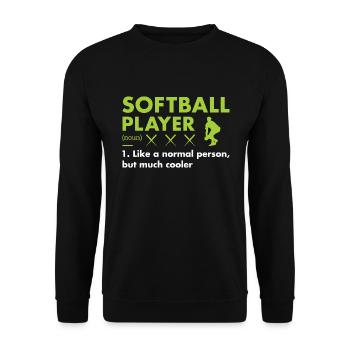 Sport Player Definition Softball - Unisex Pullover - Schwarz - Vorne - Alina (178cm) & Michal (187cm)