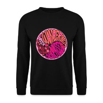 Continuez à vous demander rose - Sweat-shirt Unisexe - noir - Devant - Alina (178cm) & Michal (187cm)