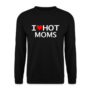 I love hot moms - Unisex Pullover - Schwarz - Vorne - Alina (178cm) & Michal (187cm)