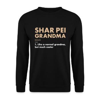 Shar Pei Grand-mère Définition - Sweat-shirt Unisexe - noir - Devant - Alina (178cm) & Michal (187cm)