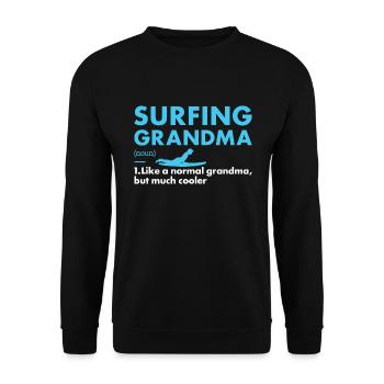 Sport Grandma Surfing - Unisex Pullover - Schwarz - Vorne - Alina (178cm) & Michal (187cm)
