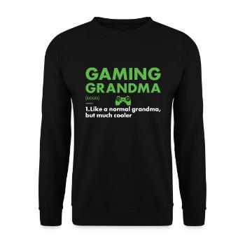 Gamer Grand-mère Définition Jeux - Sweat-shirt Unisexe - noir - Devant - Alina (178cm) & Michal (187cm)