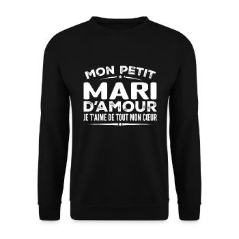 Gift Husband of love I love you with all my heart - Unisex Sweatshirt - black - Front - Alina (178cm) & Michal (187cm)