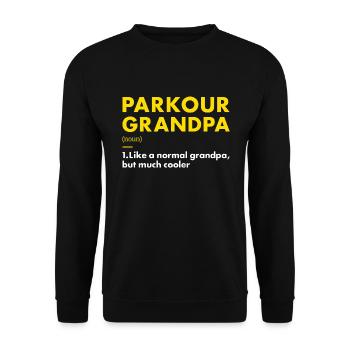 Traceur Grandpa Definition Parkour - Unisex Pullover - Schwarz - Vorne - Alina (178cm) & Michal (187cm)