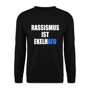 rassismus ist ekelhafd - Unisex Pullover - Schwarz - Vorne - Alina (178cm) & Michal (187cm)