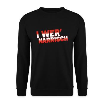 Fußball Österreich Fan I wer narrisch Tor Europa - Unisex Pullover - Schwarz - Vorne - Alina (178cm) & Michal (187cm)