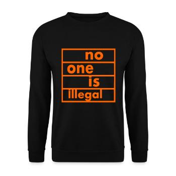 No one is illegal - Unisex Sweatshirt - black - Front - Alina (178cm) & Michal (187cm)