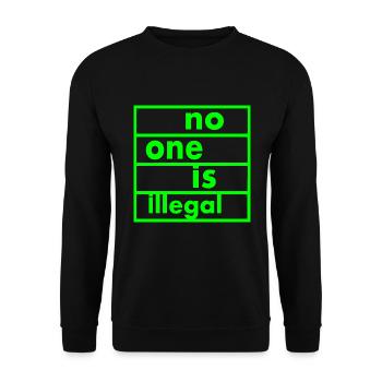 No one is illegal - Unisex Pullover - Schwarz - Vorne - Alina (178cm) & Michal (187cm)