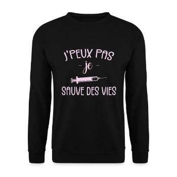 Ich kann keine Leben retten - Unisex Pullover - Schwarz - Vorne - Alina (178cm) & Michal (187cm)