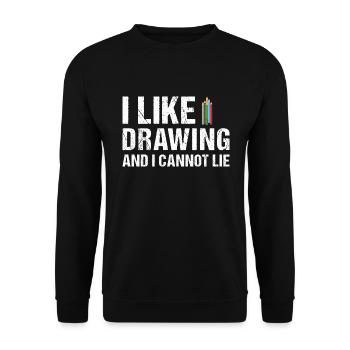 Drawer I Like Drawing - Unisex Pullover - Schwarz - Vorne - Alina (178cm) & Michal (187cm)