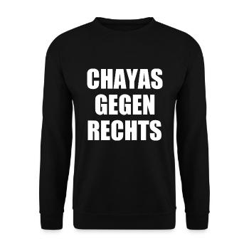 chayas gegen rechts - Unisex Pullover - Schwarz - Vorne - Alina (178cm) & Michal (187cm)